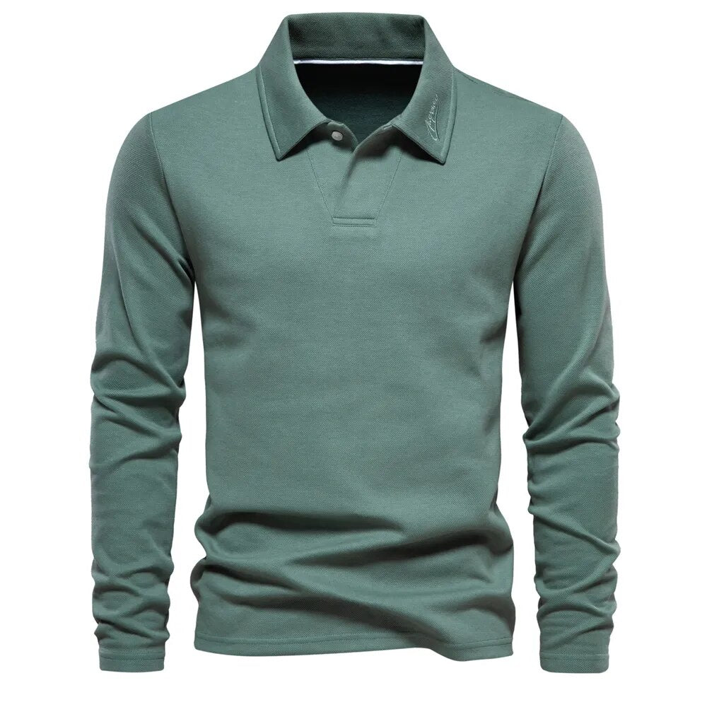 Van Veen™ | Casual Polo Met Lange Mouwen