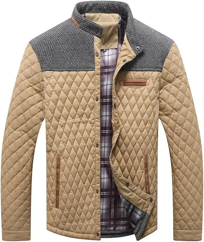 David™ | Elegante Gewatteerde Herenjas met Stijlvol Textuurdesign