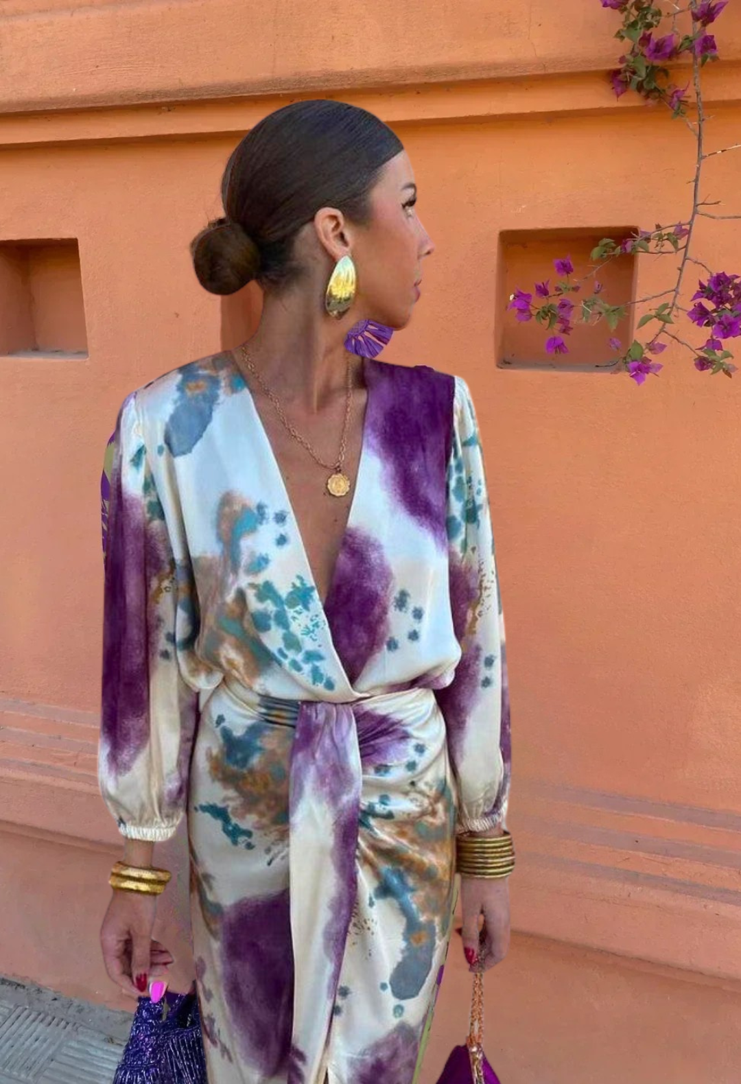 Van Veen™ | Elegante V-hals jurk