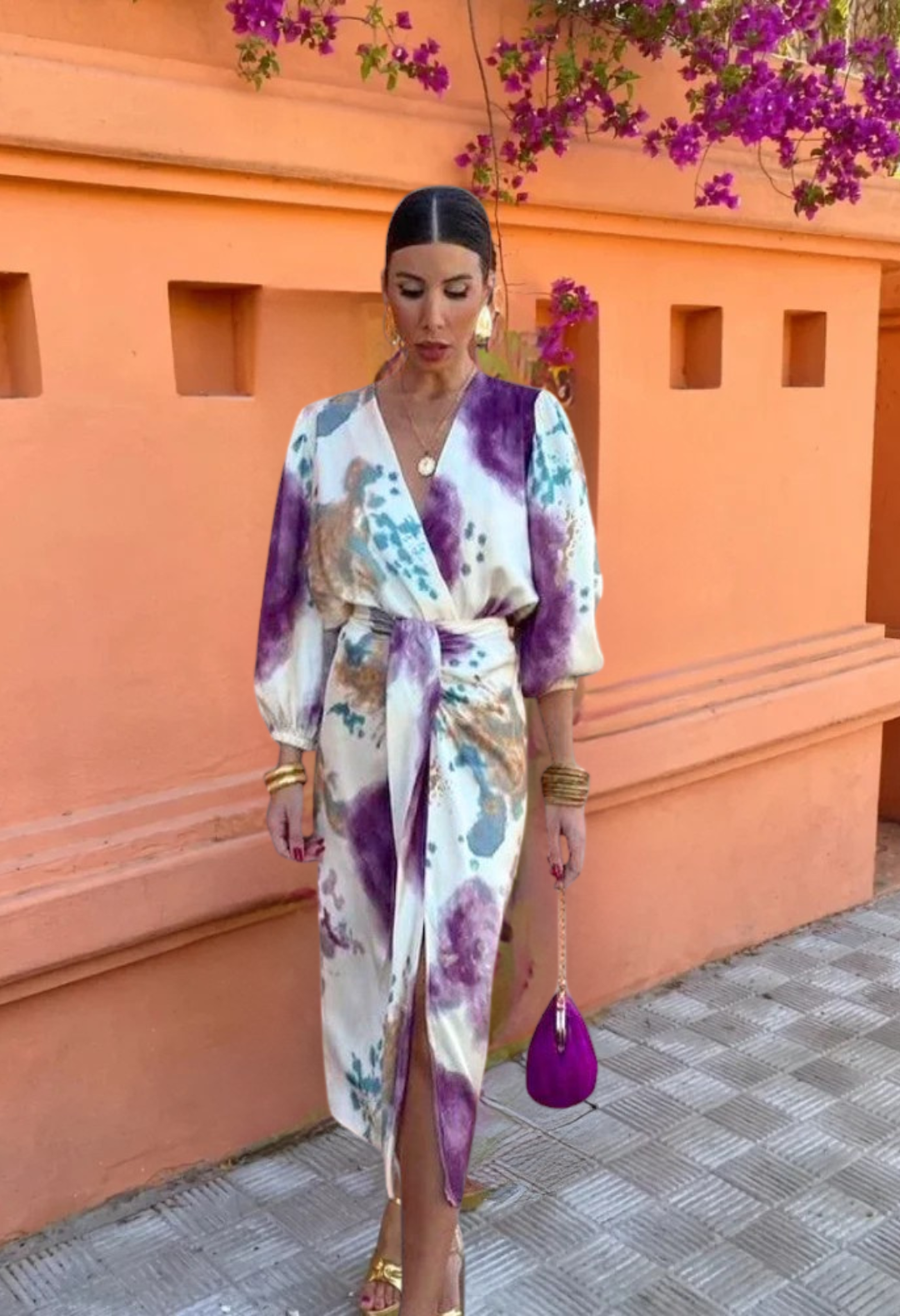 Van Veen™ | Elegante V-hals jurk