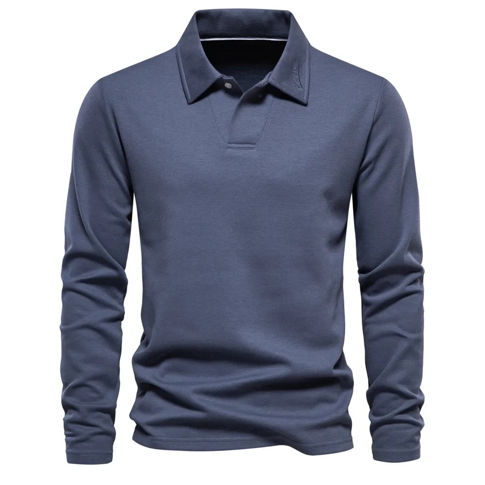 Van Veen™ | Casual Polo Met Lange Mouwen