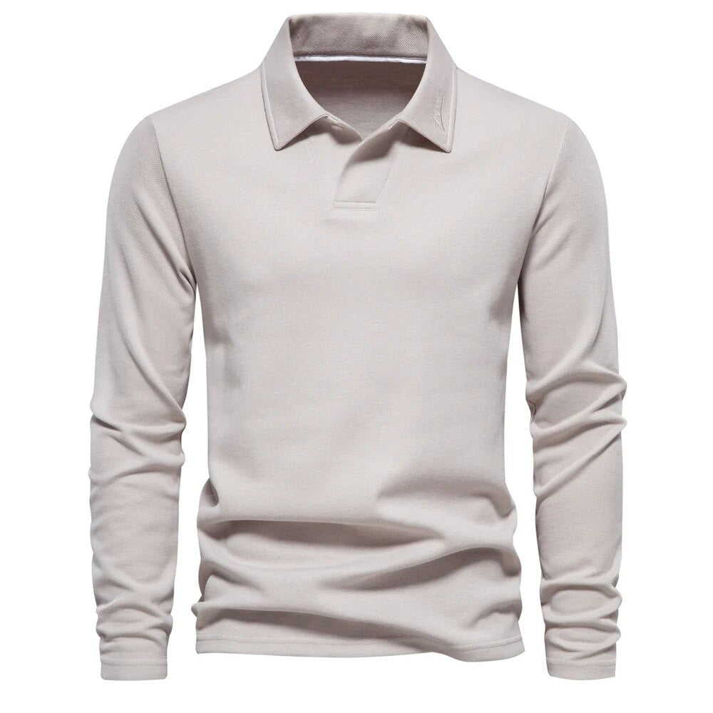 Van Veen™ | Casual Polo Met Lange Mouwen