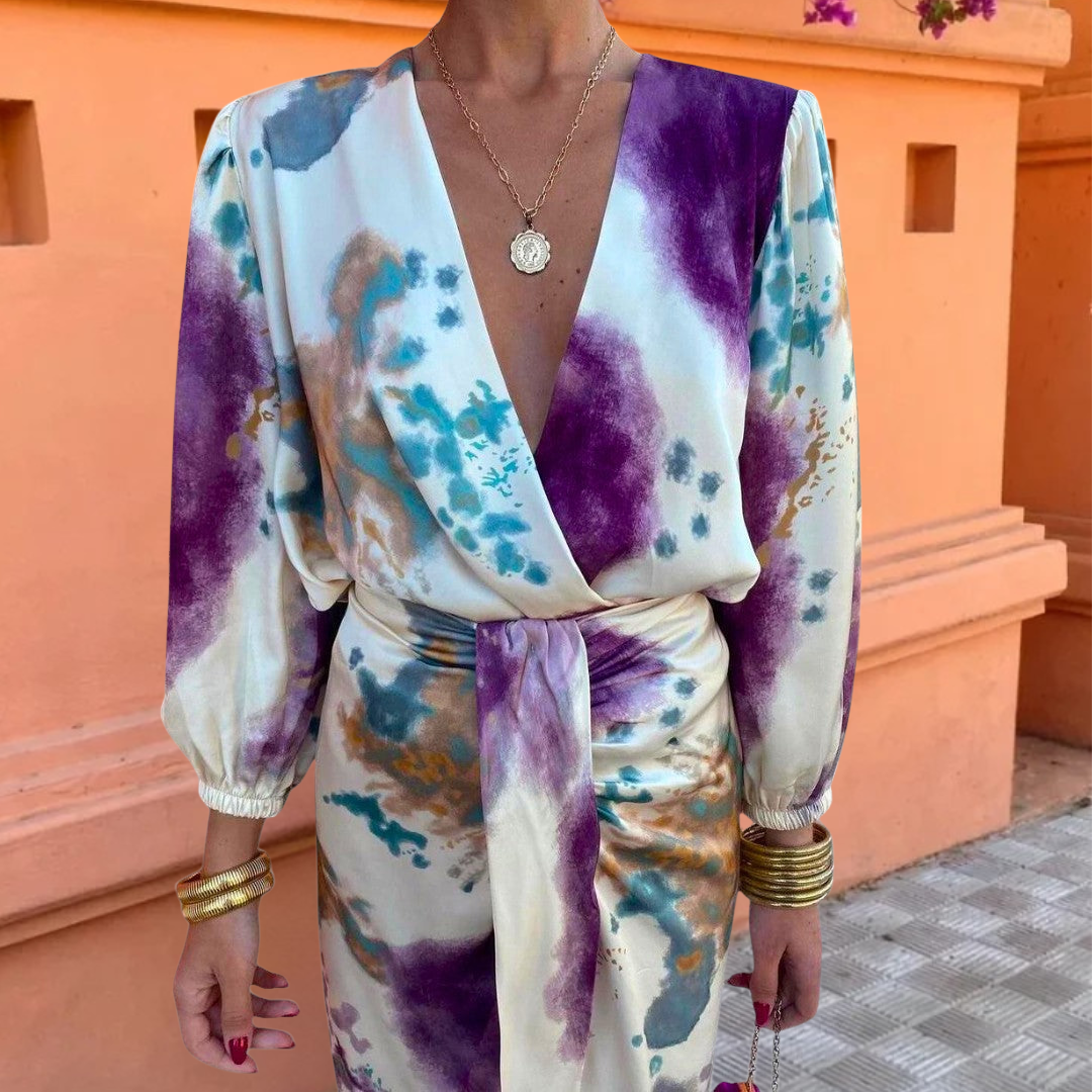 Van Veen™ | Elegante V-hals jurk